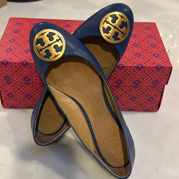 Tory Burch Benton Ballet Flat in Blueberry - Picture 2 of 8